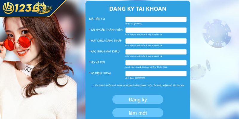 Hoàn thành quy trình đăng ký 123B